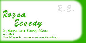 rozsa ecsedy business card